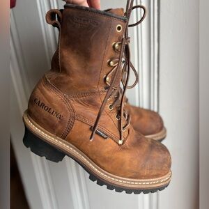 Men's Carolina 8” Insulated Logger Work Boot Sz 7 (4E) XWIDE Waterproof Soft Toe